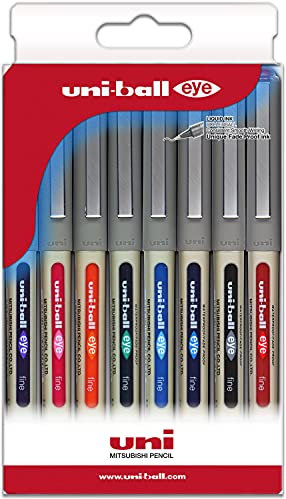 Uni-ball Estuche Rollers tinta líquida UB-157 colores surtidos 8 uds