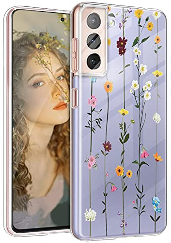 ruiyoupin Custodia per Samsung Galaxy S21 Fe 5G Silicone Soft TPU Ultra Sottile Transparente Rosa Smartphone Case per Samsung S21 Fe 5G Handy