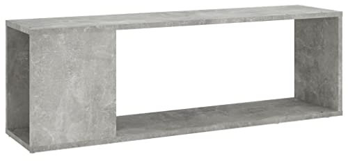 vidaXL TV Schrank mit 2 Ablagen Lowboard TV Möbel Tisch Board Sideboard Fernsehtisch Fernsehschrank HiFi-Schrank Betongrau 100x24x32cm Holzwerkstoff