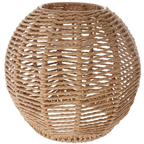 Creely Home Lighting Abat-jour en rotin tissé à la main Style rétro Marron
