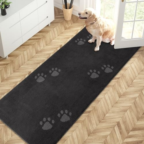 PURRUGS Dirt Trapper Door Mat, 32 x 70, Charcoal, Rectangular, 81 x 178 cm