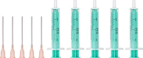 MedixX 5 Stück Spritzen-Set mit stumpfer Nadel verschiedene Größen für Hobby und Heimwerk- Spritzen einzeln steril verpackt (5x 2ml Spritze & 5x Kanüle)