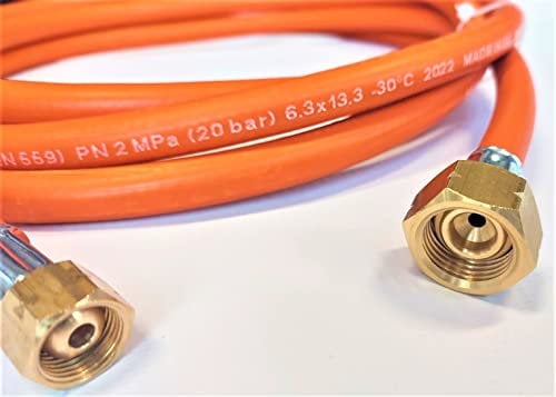 ZaTeChS Propan Butan Tuyau de gaz 50cm (0.5m) | 20 Bar | Ø6.3mm | DN5 3/8 - 21.8 Pouces LKS Raccordement a rapidevec raccord | jusqu'à -30°C | Pantalon pour Le Camping, Les barbecues à gaz