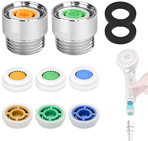 Reforung 2 Pièces Douche Réducteur Limiteurs de Débit D'eau Douche Limiteur de Réducteur de Débit Réglé Min Réducteur Limiteur Débit régulateurs de débit pour pommeau de douche, 4L-7L-9L/Min