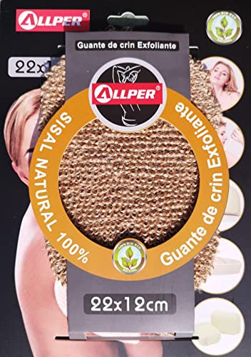 Guante Exfoliante Corporal Y Anticelulítico, Para Masaje Facial. Cepillo Natural Para Ducha De Mujer. Estropajo Esponja Celulitis Para Cuerpo Piernas Y Espalda. Masajeador Piel 100% ECOLÓGICO CRIN.