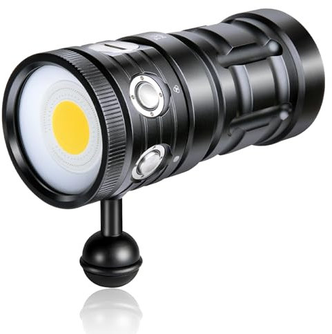 Tauchlampe,LetonPower TS 10000Lumens Unterwasser taschenlamp,100m Unterwasser videoleuchte,taucherlampe, tauchlampen mit Typ-C-Ladung für professionelle Outdoor unter Wasser Sport Fotografie-Video