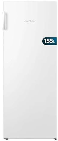 Cecotec Congelador Vertical de 155 Litros Bolero CoolMarket UF 155 White E. Bajo Consumo, Total No frost, Puerta Reversible y Alarma de Puerta Abierta