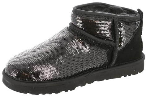 UGG Damen Classic Ultra Mini Mirror Ball Boot, Schwarz, 37 EU