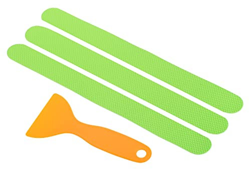 PATIKIL 7.9x0.8 Rutschfest Griff 6Pack Fluo Zugstreifen Quadrat mit Spachtel für Treppen-Wannen-TOILET, Grün