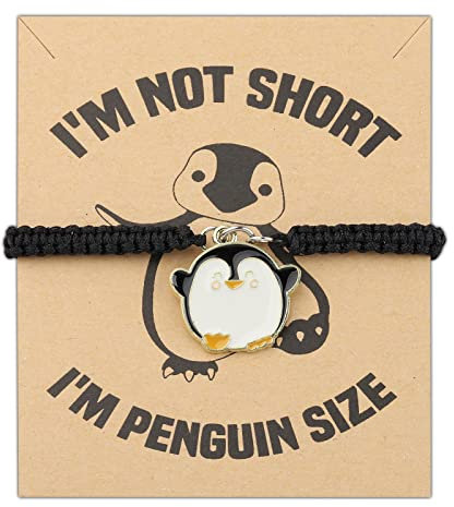 PLITI Pinguin-Geschenk, Pinguin-Liebhaber, Geschenk, Pinguin-Fans, Geschenk I'm Not Short I'm Pinguin, Armband für Tierliebhaber, M, Edelstahl