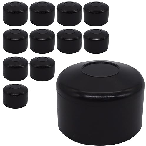 SKIR'CO (12 Stück) Zaunpfostenkappen rund 45 mm schwarz Kunststoffkappen für runde Zaunpfosten Zaunpfosten Zaunpfosten Abdeckungen Schwarz RAL 9005 Farbe