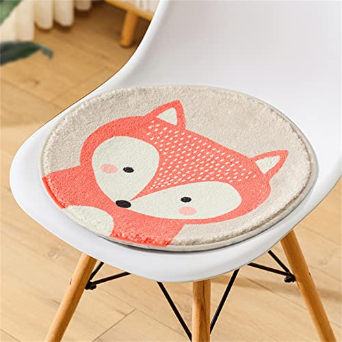Herfair 2er-Set Sitzkissen Kinder, Runde Stuhlkissen Kinder Schule, Sitzkissen 30x30 cm Stuhl Sitzpolster Bodenkissen Kinder Weich Sitzauflage Cartoon Tier Bodenkissen Kinder (Fuchs)