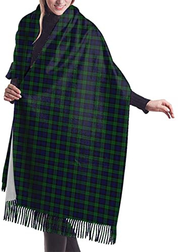 Damen-Deckenschal, langer Schal, Clan, Galbraith, Schottenkaro, Kaschmir-Gefühl, Schal, Wickeltuch, Winter, warm, 195,6 x 68,6 cm, The Black Watch Tartan Plaid 6, One size