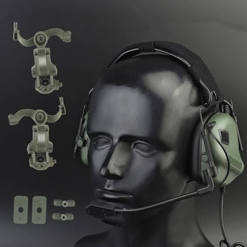 Taktisches Headset Mit Abnehmbarem Kopfband Und Schienenadapter, for ARC, Mlok, Airsoft Sports (Color : HD-20-OD (no Noise Reduction))