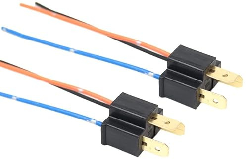 MACHSWON 4 Stück 3-poliger Kabelbaum-Kabelverbinder, Stecker H4, Scheinwerferlampen-Sockel
