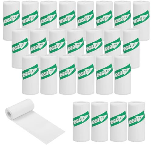 25 Rotoli Carta per Stampante Termica,Carta per Mini Stampante Adesivi,Rotolini Pos Stampa istantanea,Adatto per la stampa di sistemi POS,foto,stampanti per adesivi,testo bianco(57X25 mm)
