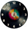 speecheese Schallplatte Wanduhr Kreisförmige Wanduhr im Design Einer Vinyl Schallplatte Bunt Farbenfroh mit Vinyl-Label Einzigartige Musik Deko