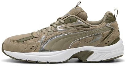Puma MILENIO TECH Suede, Unisex Sneaker, Velvet Moss-Puma Aged Silver,