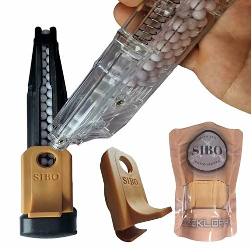 Sibo - Magazin‑Ladehilfe – Schnellbefüllung und Nachladen – Kompatibel mit den meisten Magazinen – Handlicher Magazinlader – Zubehör für 6‑mm Kugeln, Bio BBS (Braun)