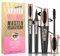 Mascara und Eyeliner Set, 4D Silk Fiber Eyelash Mascara, Extra Long Thick & Voluminous Lash Mascara, Wimperntusche mit Flüssiger Eyeliner, Mascara Wasserfest Langanhaltender Schnelltrocknende, Schwarz