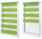 Doppelrollo ohne Bohren – Sichtschutz und Sonnenschutz, Klemmfix – Limette, 130 cm breit (Stoffbreite) x 120 cm hoch (Fensterhöhe) – Duo Rollo für Fenster/Tür, lichtdurchlässig/verdunkelnd