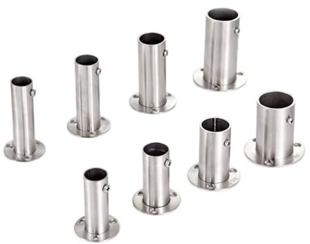 Flansch 2 Stück 201 304 Edelstahl 60 mm 80 mm hoch hoch Flanschhalter Halterung Schrankstange Wand Boden 19 mm 22 mm 25 mm 32 mm Rohr(22mm H80mm,201 Stainless Steel)