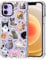 MOSNOVO Case for iPhone 12 & iPhone 12 Pro, [Buffertech 6.6ft Military-Grade Drop Protection] [Anti Peel Off Tech] Clear TPU Bumper Phone Case Cover Design - The Cat Brigade