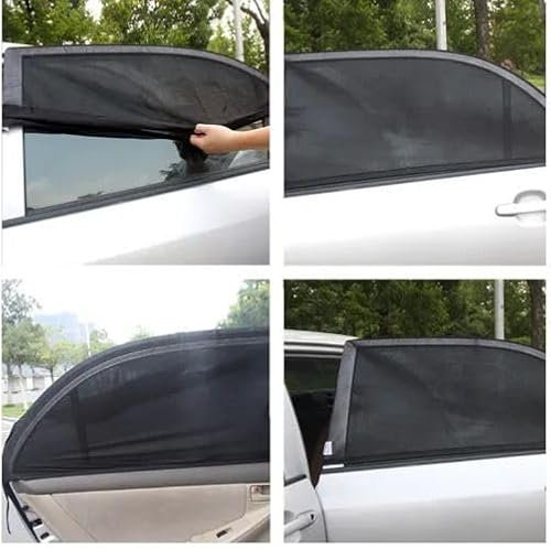 LUKIAL Parasol Coche para Bebe y niños para Ventanas Laterales traseras, Proteccion Solar en Coche y con protecion UV, Universal y facil de Colocar 2UNIDADES