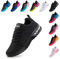 Hitmars Womens Trainers Running Shoes Ladies Walking Shoes Lightweight Gym Shoes Athletic Sports Wide Fit Sneakers Breathable Air Cushion Casual Jogging Shoes Black Size 6.5