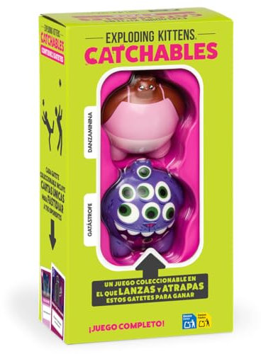 Exploding Kittens | Catchables 2-Pack 3 | Juego de Mesa para Adultos y Familias | Lánzalos Y Átrapalos para Ganar | A Partir de 8 Años | De 2 a 4 Jugadores | 10 Minutos por Partida | Español
