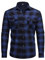 QIXING Chemise à carreaux en flanelle pour homme - Chemise d'hiver chaude à manches longues en polaire avec boutonnière - Chemise de bûcheron avec capuche, R noir et bleu, XXL