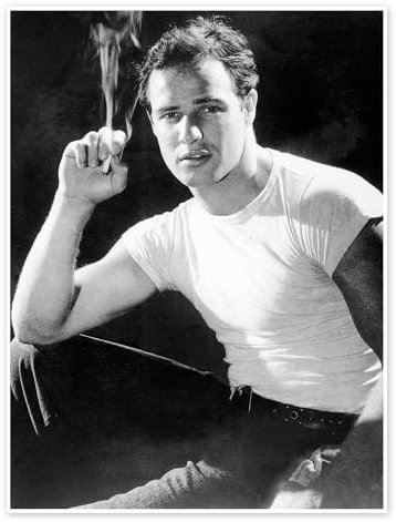 Marlon Brando Poster 13 x 18 cm Schwarz-Weiß Wandbilder Wanddeko