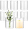 APACALI 8 Piece Vase cylindrique en Verre, 8,5 x 10 cm Vase en Verre pour Salon et Table à Manger, Vasen Transparent pour décoration de Maison, Bureau et Mariage