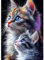 DAERLE Flauschige Katze Diamant Painting Bilder für Erwachsene Anfänger, 5D Kätzchen Diamond Painting Set, DIY Strass Bilder Diamant Kunst Kits, Diamant Painting für Zuhause Dekor 30x40 cm