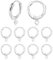 10 Stück Sterling Silber Ohrringhaken Ohrring Creolen Hebel Zurück, Silber 925 Ohrhaken Tropfenohrringe Selber Machen Set Silber Creolen 12mm mit Ring Ohrhaken Zubehör zur Herstellung von Ohrringen