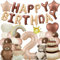 Deko 2. Geburtstag Mädchen Junge - Bär Geburtstagsdeko Luftballons Set mit Happy Birthday Ballons Bären Folienballon, Dekorationen für Babyparty Kindergeburtstag Tiere Thema Party