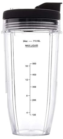 24Oz Cups with to-Go Lids 7 Fins Extractor Blade，Compatible for Nutri Ninja Auto IQ BN801 SS101 BL480-30 BL641 BL642-30 Blender