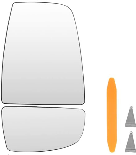 DXiongW Spiegelglas Ersatz Rechts Oben und Unten Seite für Ford Transit MK8 2014 2015 2016 2017 2018 2019 2020 Beheizbar Außenspiegel Glas Konvex mit Trägerplatte Umkehrlinse Rückfahrglas Autospiegel