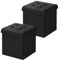 WOLTU 2er Set Sitzbank mit Stauraum Sitzhocker Aufbewahrungsbox mit Deckel faltbar pflegeleicht 43L 37,5 x 38 x 37,5 cm belastbar bis 300 kg Leinen MDF, Schwarz