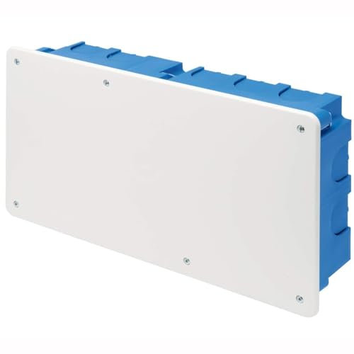 Scatola di derivazione da incasso con coperchio bianco, 300 x 150 x 75 mm, per pareti leggere, cartongesso, legno, in tecnopolimero, colore blu, cassetta da incasso per impianto elettrico