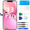 MP+ für iPhone 13 Pro Display Reparaturset – [FHD][120hz] LCD Bildschirm Ersatz mit 3D Touch & Vormontiertem Rahmen – inkl. Werkzeug & Kleber – DIY Touchscreen Reparaturkit