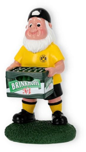 Borussia Dortmund Unisex – Erwachsene BVB Gartenzwerg Bierkasten Edition Kulturbeutel, Schwarz Mit Neon-gelb, 33,0 X 18,0 X 12,0 Zentimeter