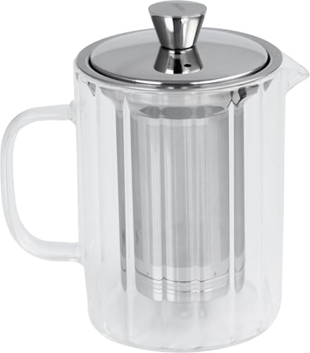 Cristel - Breakfast - théière striée en verre avec filtre dévissable 0,8 l - CRISTEL
