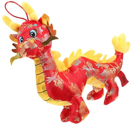 Poupée Peluche Dragon Réaliste pour Garçon et Filles, Coton PP et Soie | Décoration Nouvel An Chinois Maison, Jouet Doux Portable, pour Lit et Chambre, Présent Festif