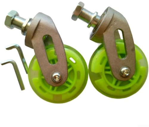 2 Stück Waveboard-Räder 80 mm mit Aluminiumlegierungshalterungen für Casterboard-Skateboards Hochelastisches PU für ein sanftes und leises Fahrerlebnis (grün)