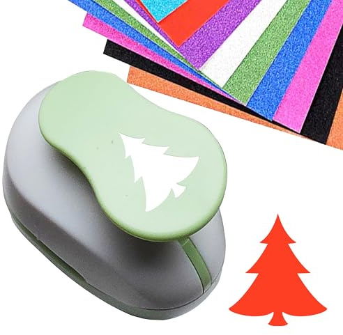 Stanzer 50mm Papierstanzer Motivstanzer Rund Papier Ausstanzer Stanzer Kreis Motivlocher Ausstanzer für Geschenkanhänger Basteln Scrapbooking Fotos Grußkarten (weihnachtsbaum 50mm)