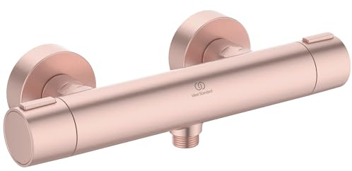 Ideal Standard Mitigeur de douche Ceratherm Alu+ - 292 x 105 x 72 mm - 12 l/min (3 bar) - Fonction thermostatique - Économie d'eau et d'énergie - Éléments centraux en aluminium - Finition rosée