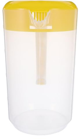 LOORGVEL Kaltwasserkrug 4000 ml aus Kunststoff mit Deckel und Skala Transparent Auslaufsicher für Eistee und Milch für Heim und Gastronomie