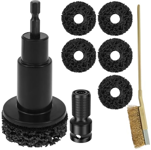 PEIZHIYC Radnabenreiniger-Set, 6 Pads, 1/4″-Schaft, Bürste & Adapter