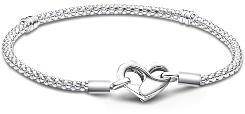 Infinity Nietenketten Charms Anhänger Armband Herz Verschluss 21CM Damen,ME Charm Moments Armbänder Sterling Silber S925,Schlangenkette Fake Bracelet,Armreif Schmuck,Geschenk für Frauen Geburtstag